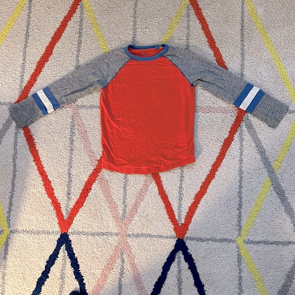 Boden Raglan Long-Sleeve Red T-Shirt - Size 7-8Y
